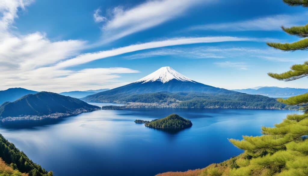 Lake Ashi and Mt Fuji
